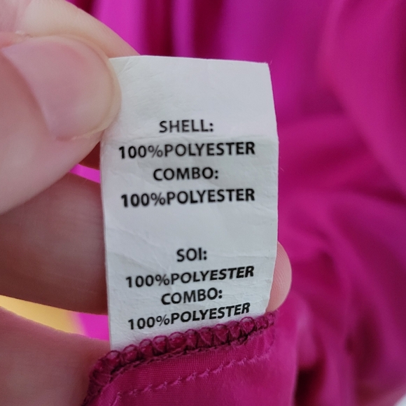 Ramy Brook Jessica Off Shoulder Dress in Fuschia, Size L, Asymmetric Hanky Hem - Picture 6 of 10